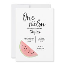 Invitación de cumpleaños de uno en un melón para C