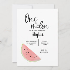 Invitación de cumpleaños de uno en un melón para C