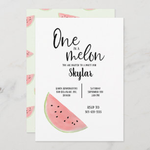 Invitación de cumpleaños de uno en un melón para C