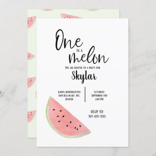Invitación de cumpleaños de uno en un melón para C
