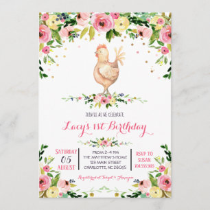 invitación de cumpleaños de vaca de granja chica