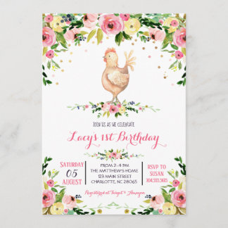 invitación de cumpleaños de vaca de granja chica