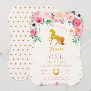 Invitación de cumpleaños de vaca ecuestre