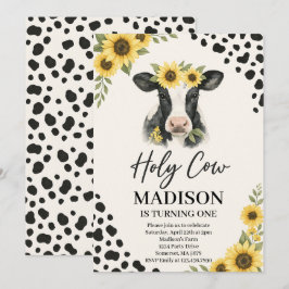 Invitación de cumpleaños de vaca sagrada editable