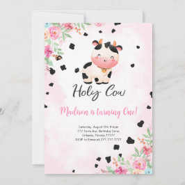 Invitación de cumpleaños de vaca sagrada editable