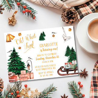 Invitación de cumpleaños de vacaciones de invierno