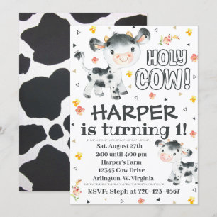 Invitación de cumpleaños de vacas sagradas