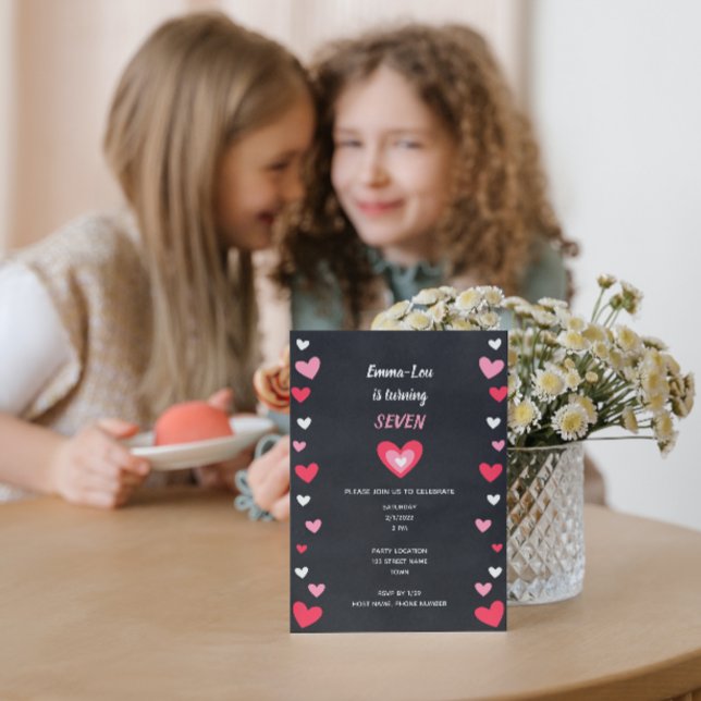 Invitación de cumpleaños de Valentine Hearts (Subido por el creador)