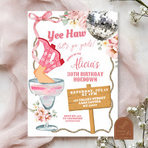 Invitación de cumpleaños de vaquera adulta Hoedown