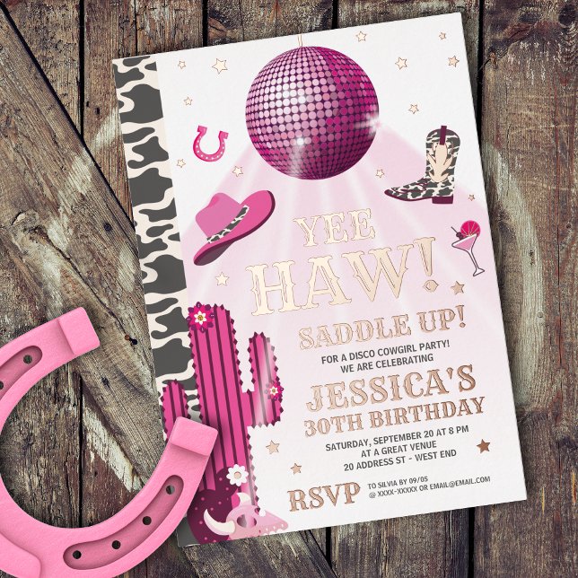 invitación de cumpleaños de vaquera disco (Subido por el creador)