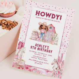 Invitación de cumpleaños de vaquera femenina