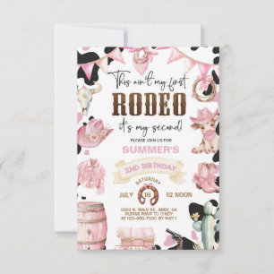 Invitación de cumpleaños de vaquera segundo rodeo
