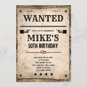 Invitación de cumpleaños de vaquero deseado