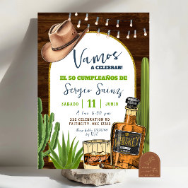 Invitación de cumpleaños de vaquero español con Wh