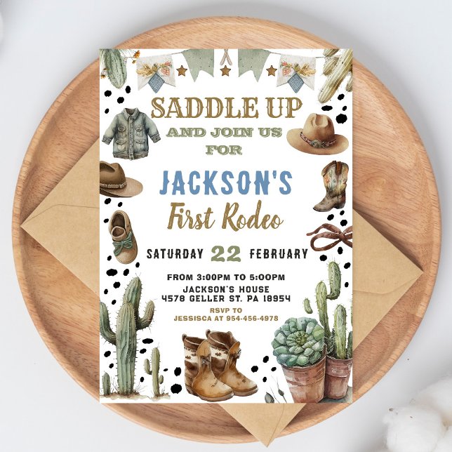 Invitación de cumpleaños de vaquero Invitación con (Subido por el creador)