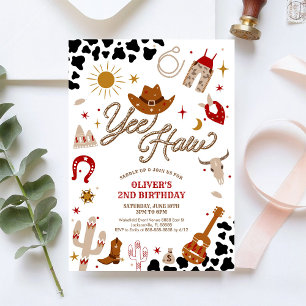 Invitación de cumpleaños de vaquero niño