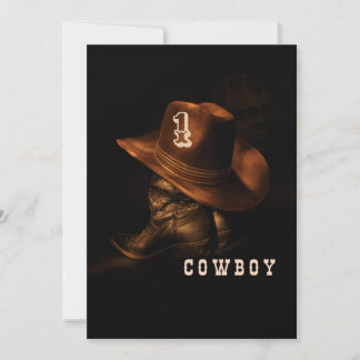Invitación de cumpleaños de vaquero niño, editable