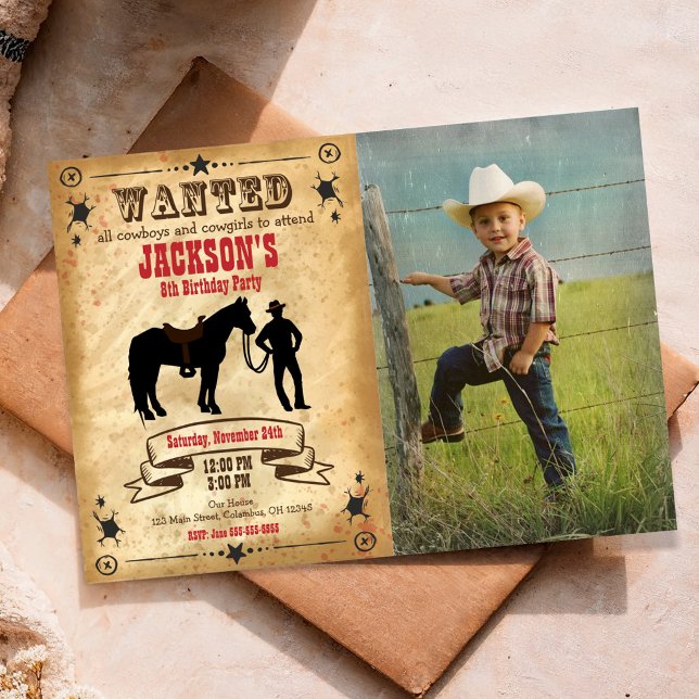 Invitación de cumpleaños de vaquero occidental / c (Subido por el creador)