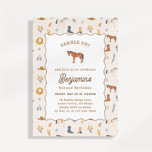Invitación de cumpleaños de vaquero occidental Sil