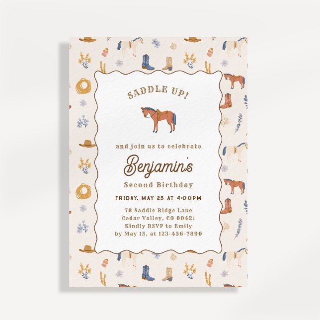 Invitación de cumpleaños de vaquero occidental Sil (Subido por el creador)