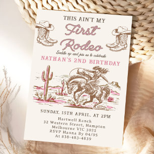 Invitación de cumpleaños de vaquero occidental vin