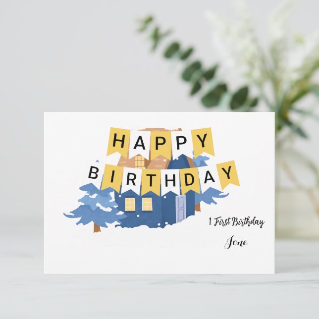 Invitación de cumpleaños de vegetación rústica par (Anverso de pie)