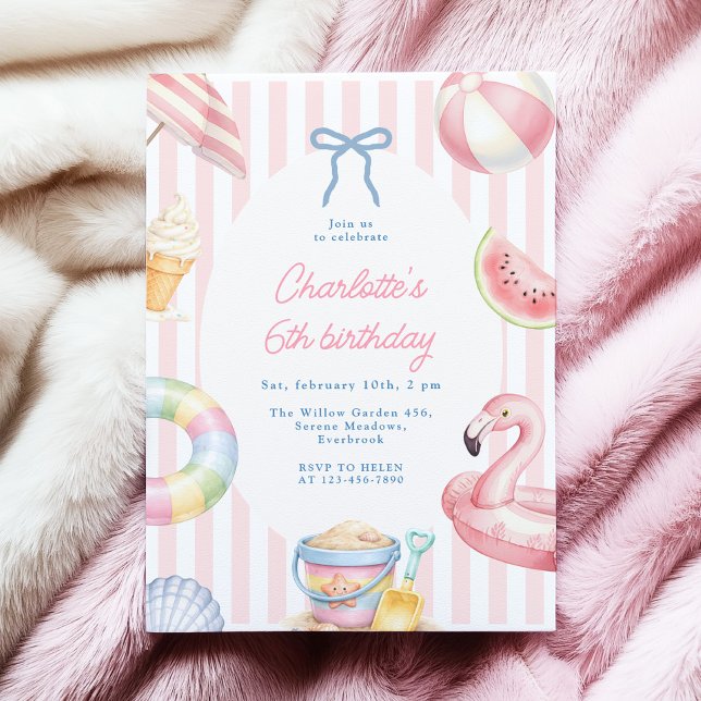 Invitación de cumpleaños de verano Coquette (Subido por el creador)