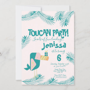 Invitación de cumpleaños de verano de ave tropical