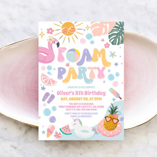Invitación de cumpleaños de verano de fiesta de es