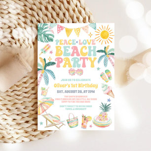 Invitación de cumpleaños de verano de fiesta en la