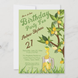 Invitación de cumpleaños de verano de limón