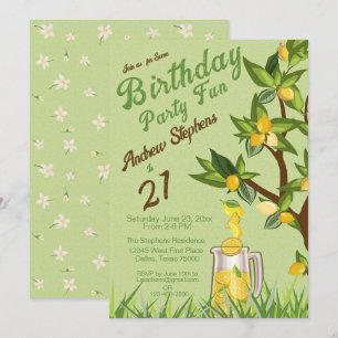 Invitación de cumpleaños de verano de limón
