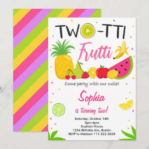 Invitación de cumpleaños de verano de Twotti Frutt