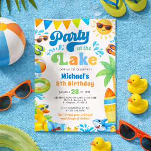 Invitación de cumpleaños de verano en el lago