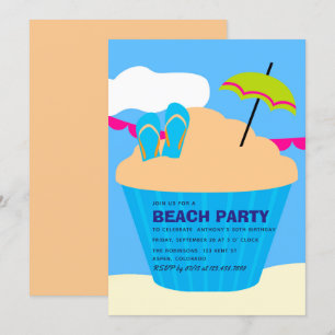Invitación de cumpleaños de verano en la playa