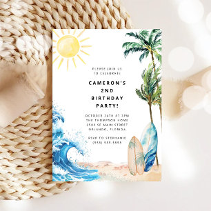 Invitación de cumpleaños de verano en la playa