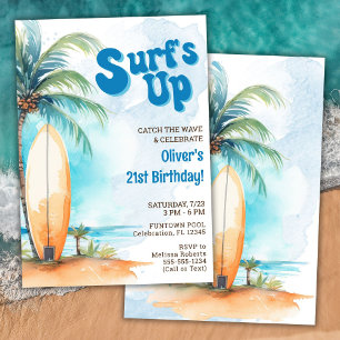 Invitación de cumpleaños de verano en la playa Sur