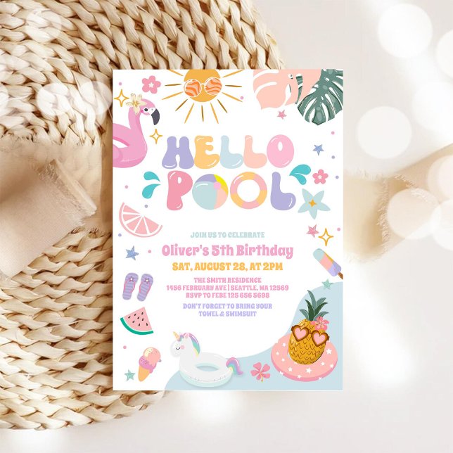 Invitación de cumpleaños de verano fiesta en la pi (Subido por el creador)