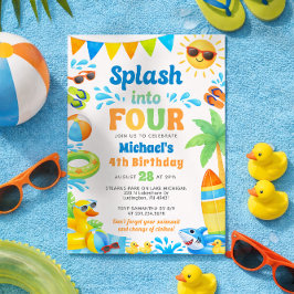 Invitación de cumpleaños de verano número 4 - Salt