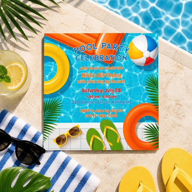 Invitación de Cumpleaños de Verano para Celebració (Subido por el creador)