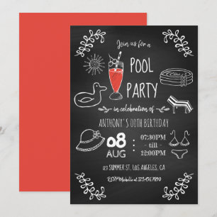 Invitación de cumpleaños de verano para fiesta en