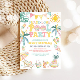 Invitación de cumpleaños de verano para fiesta en