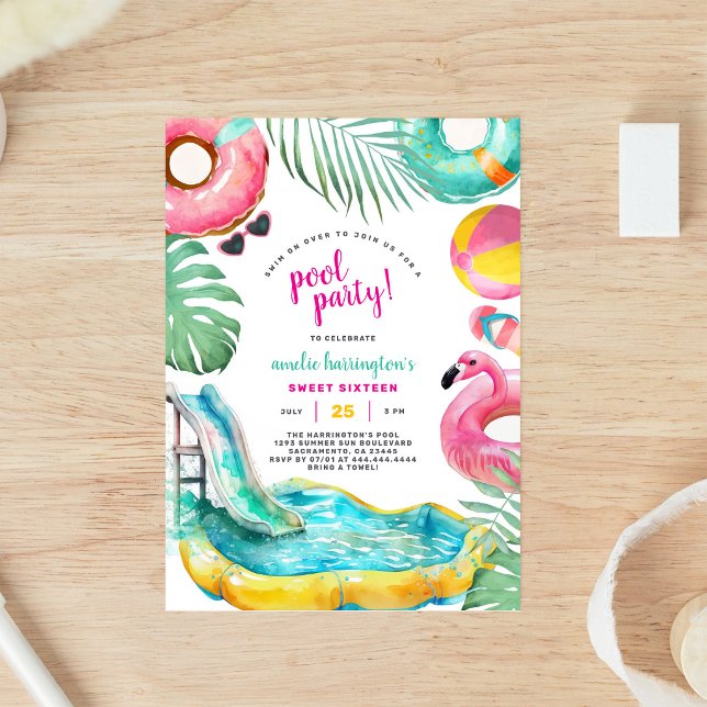 Invitación de cumpleaños de verano para fiesta en  (Subido por el creador)