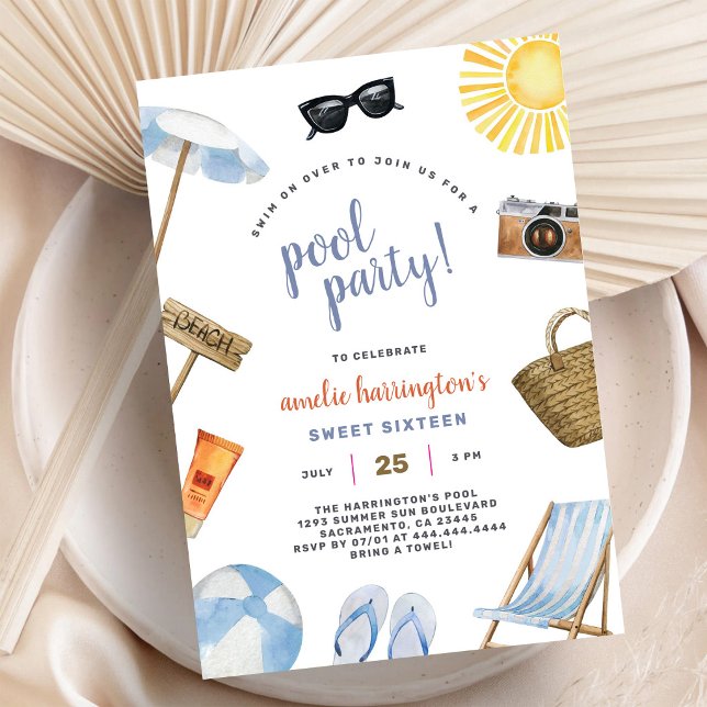 Invitación de cumpleaños de verano para fiesta en  (Subido por el creador)