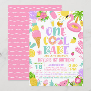 Invitación de cumpleaños de verano para una chica 