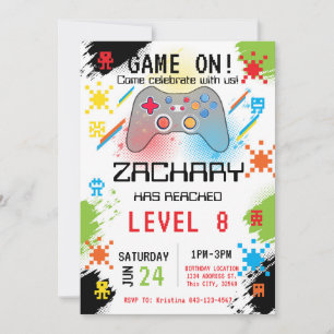 Invitación de cumpleaños de videojuegos
