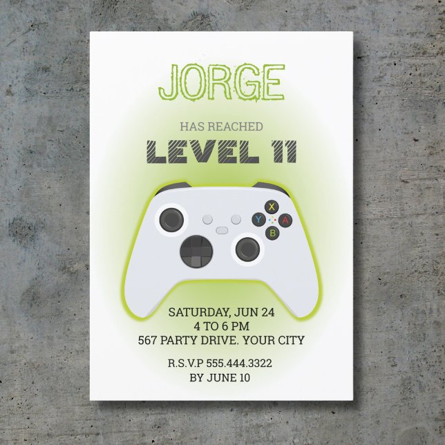 invitación de cumpleaños de videojuegos (Subido por el creador)