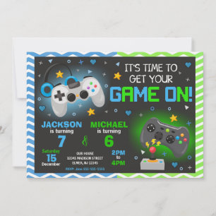 Invitación de Cumpleaños de Videojuegos Fiesta d