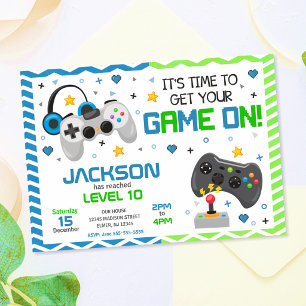 Invitación de cumpleaños de videojuegos   Fiesta d