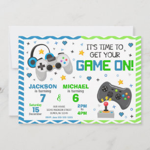 Invitación de cumpleaños de videojuegos   Fiesta d